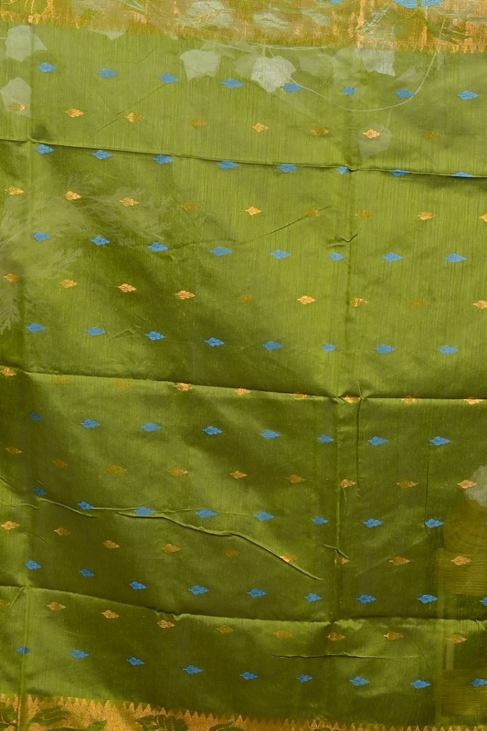 Green Cotton Dipani Hand Loom Saree (3005)