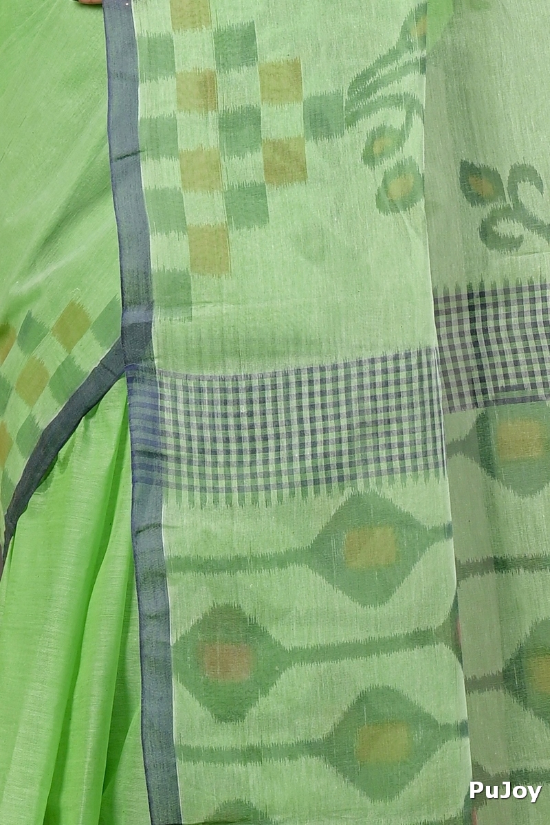 Green Pure Cotton Dipui Tant Saree Print (3009)