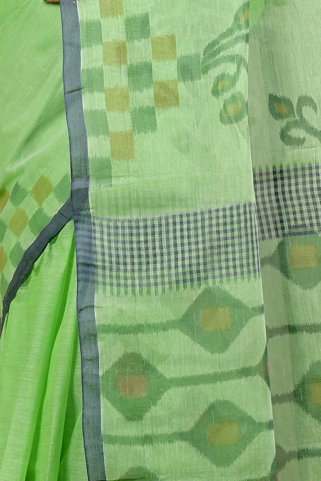 Green Pure Cotton Dipui Tant Saree Print (3009)