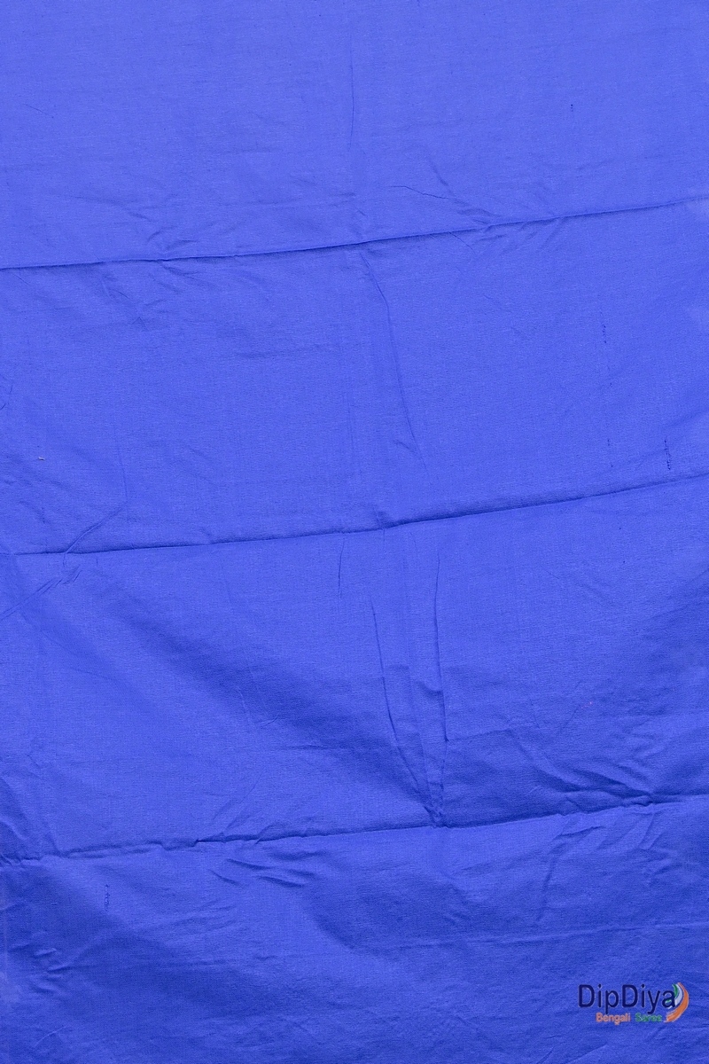 Blue Cotton Blended Paraya Embroidery Handloom saree (302)