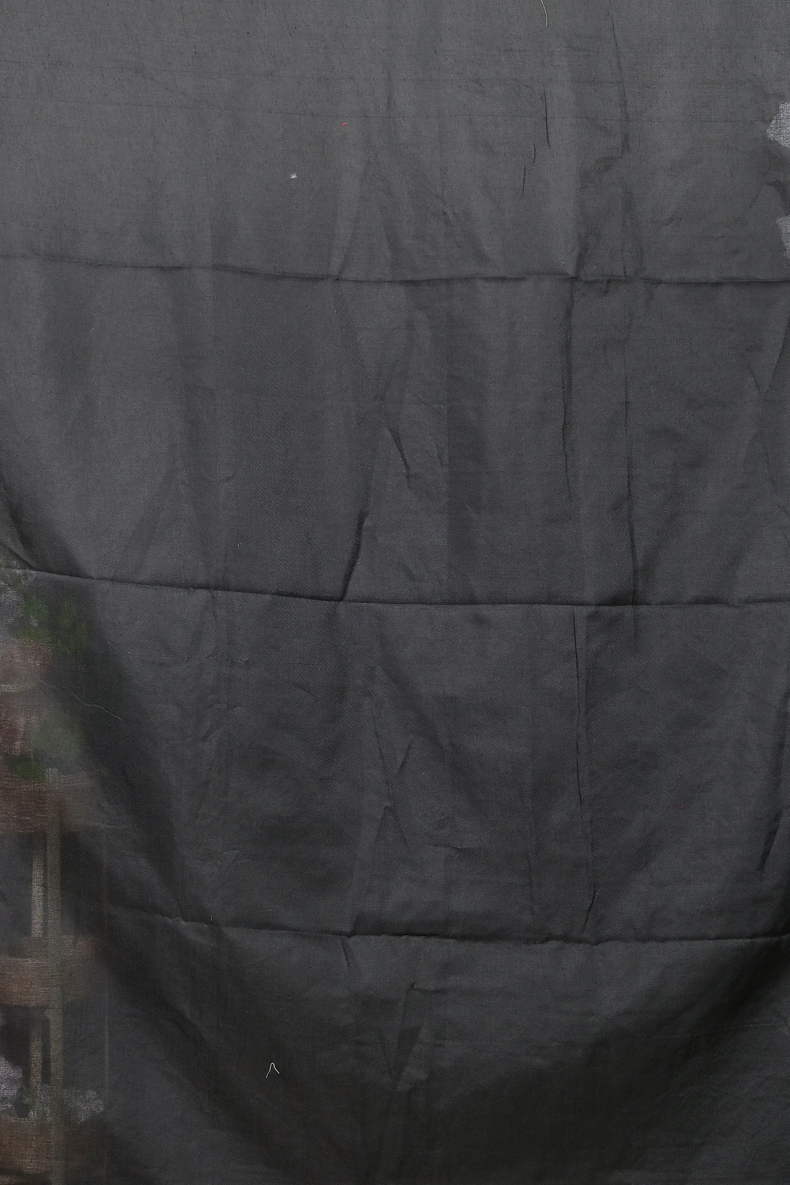 Black Cotton Blended Paraya Embroidery Handloom saree (303)