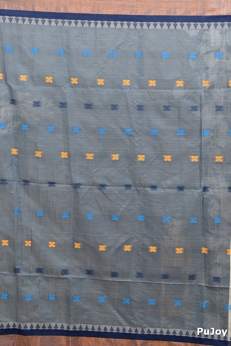 Off White Blue Pure Cotton Feepsi Kalamkari Printed Saree (3032)