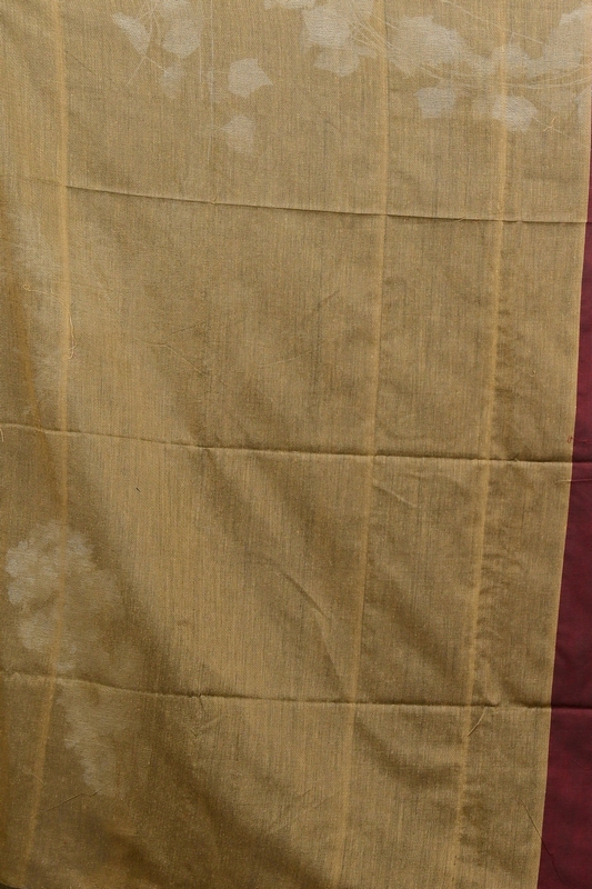 Brown Pure Cotton ThanKhaditu Hand Loom Saree (3041)