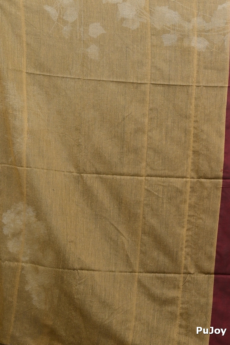 Brown Pure Cotton ThanKhaditu Hand Loom Saree (3041)