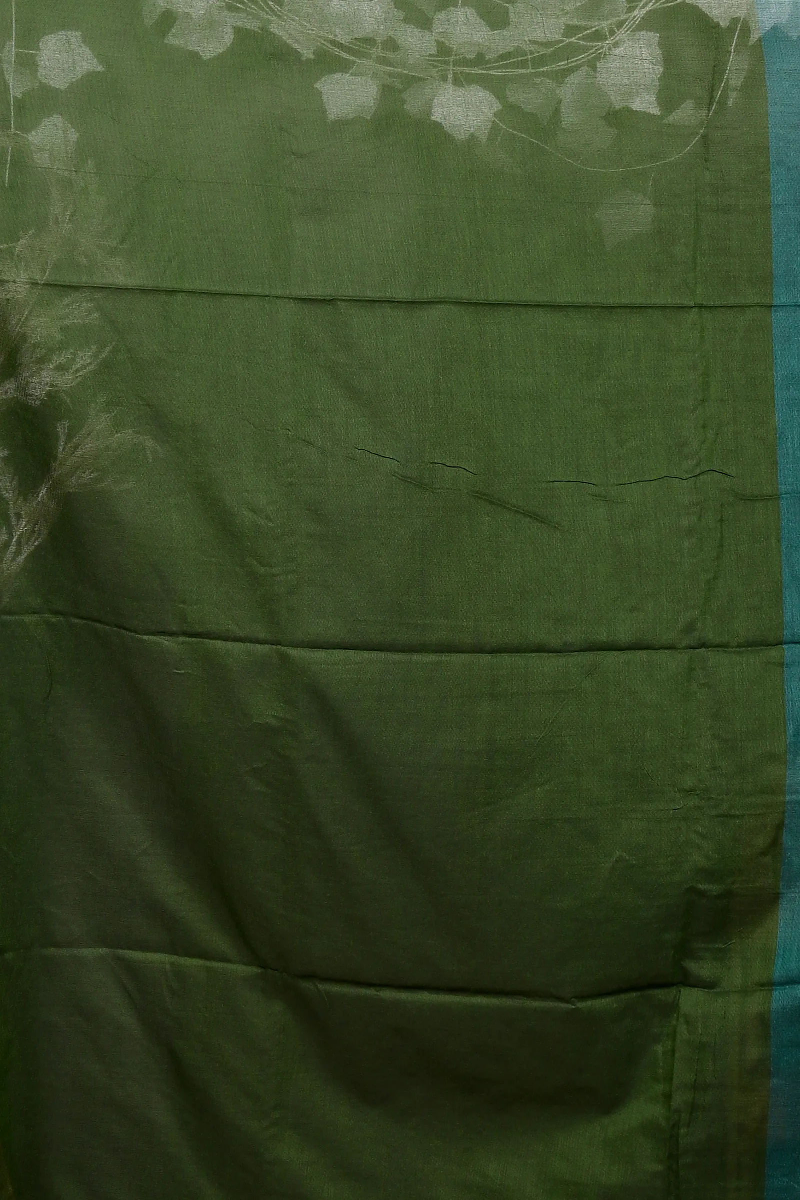 Green Pure Cotton ThanKhaditu Hand Loom Saree (3044)