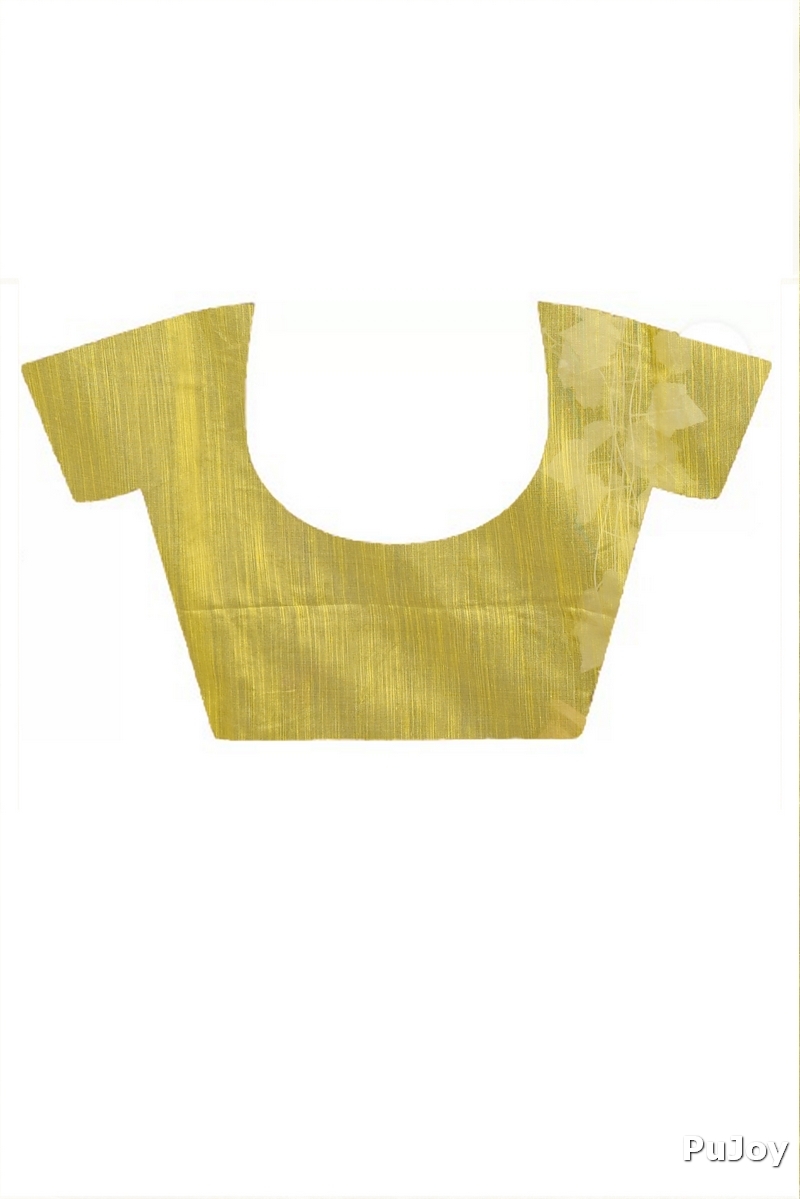 Yellow Blended Cotton Finesi Hand Painted Saree (3048)