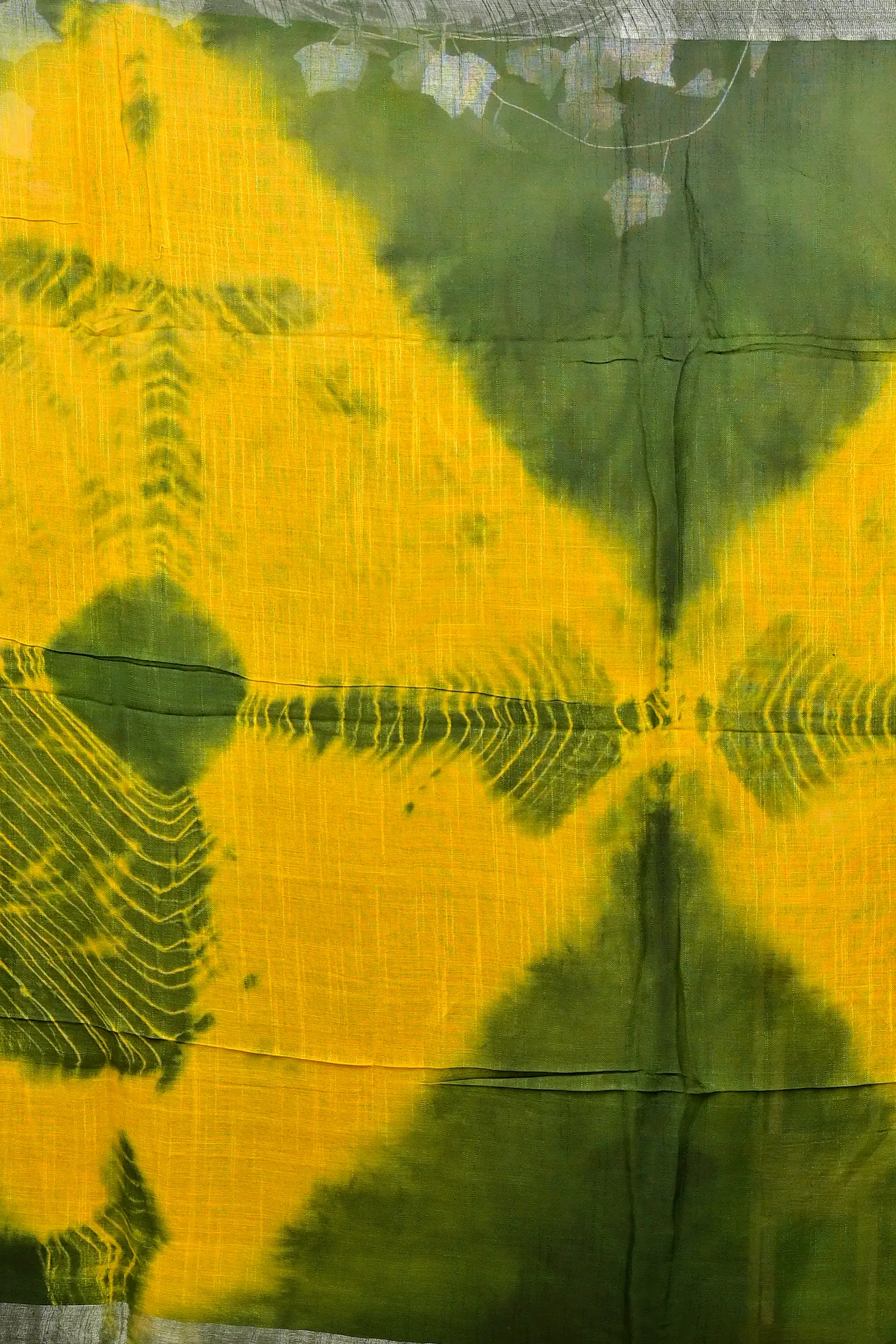 Yellow Green Pure Cotton Finui Hand Loom Saree (3062)