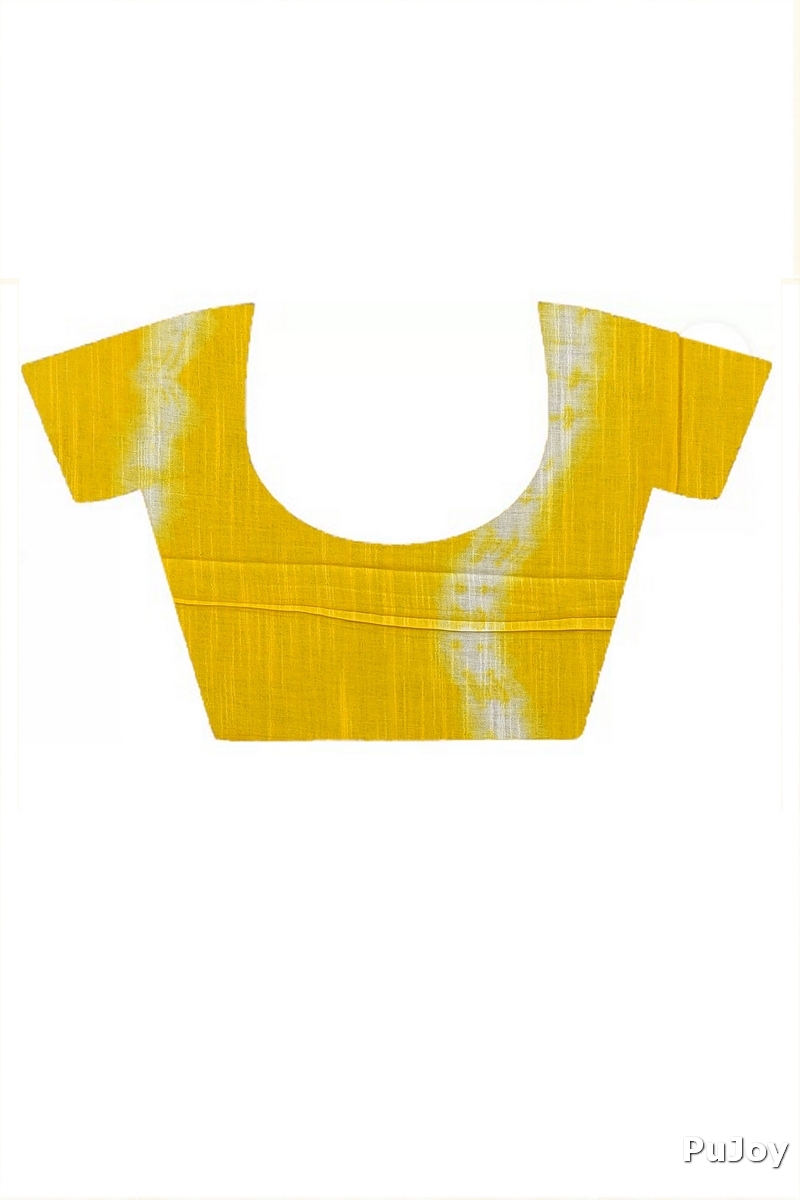 Yellow Pure Cotton Finui Hand Loom Saree (3064)