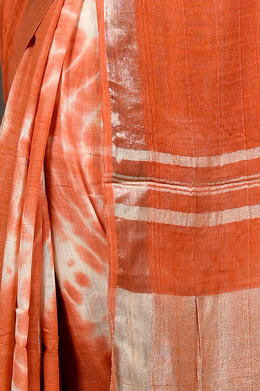 Brown Pure Cotton Finui Hand Loom Saree (3066)