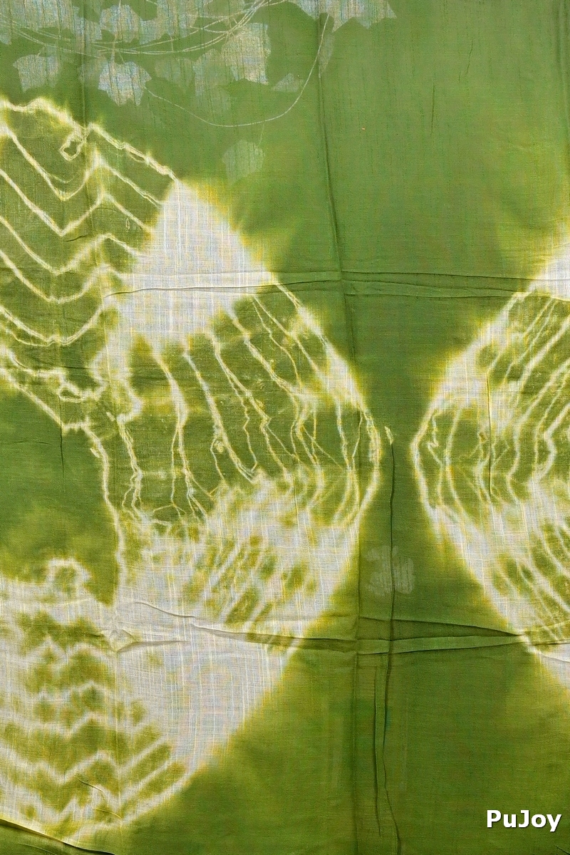 Green Pure Cotton Finui Hand Loom Saree (3067)