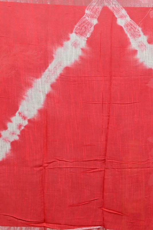 Red Pure Cotton Finui Hand Loom Saree (3068)