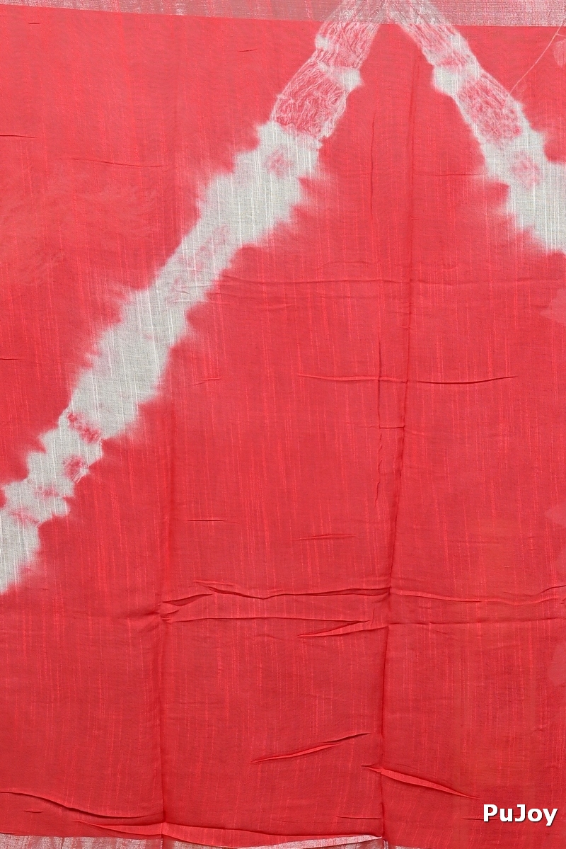 Red Pure Cotton Finui Hand Loom Saree (3068)
