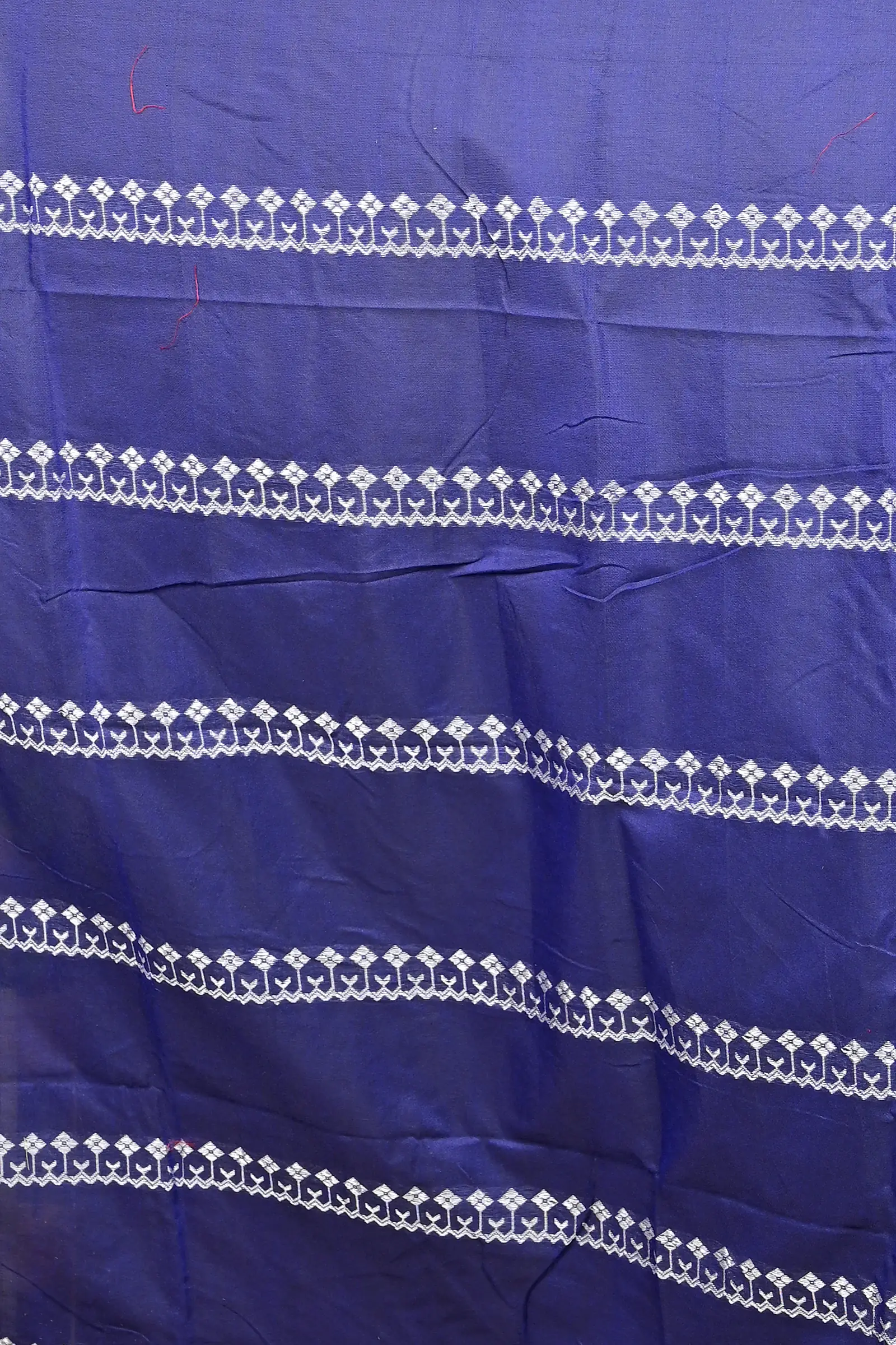 Blue Cotton Blended Pareta Hand Loom Saree (310)