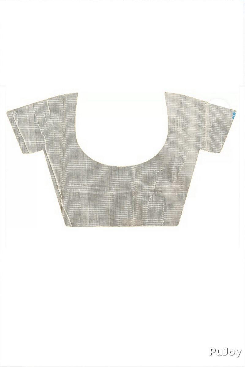Off White Blue Cotton Fivani Jamdani Saree (3101)