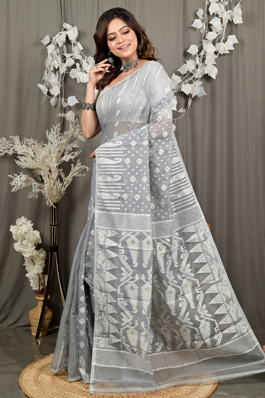 Assh Cotton Folai Jamdani Saree (3107)