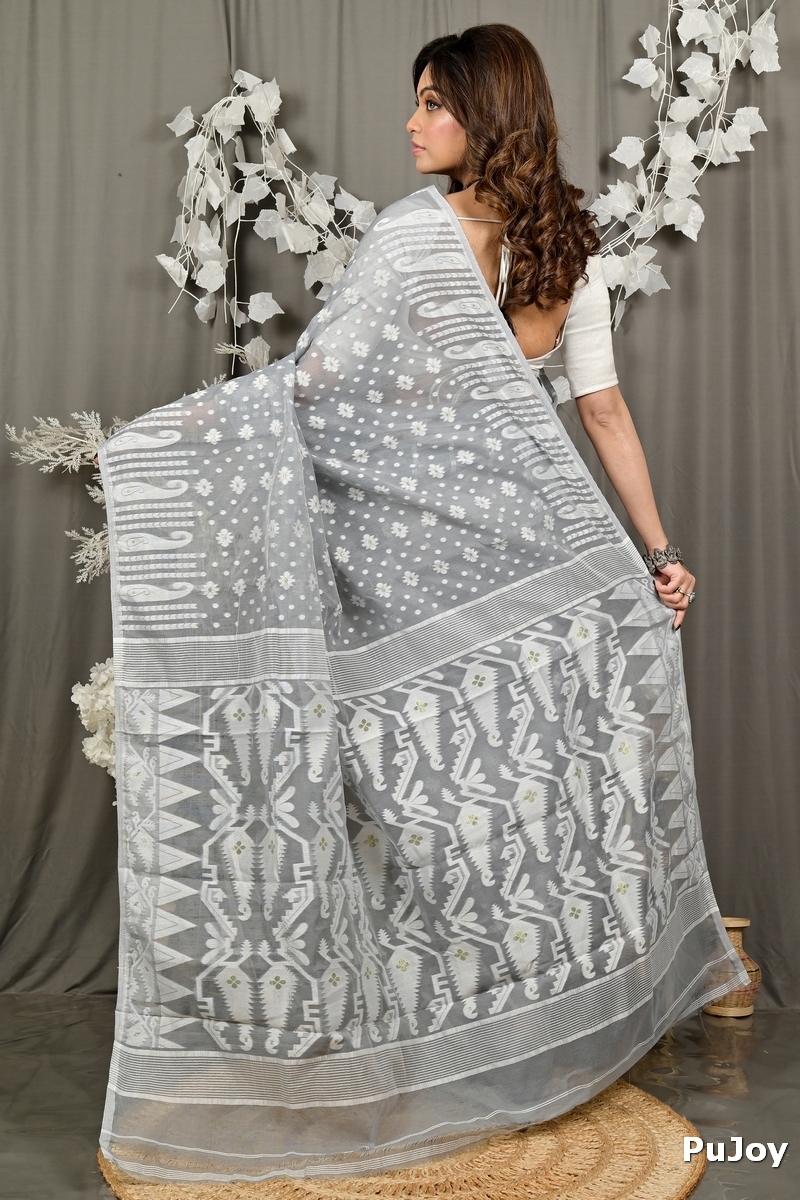 Assh Cotton Folai Jamdani Saree (3107)