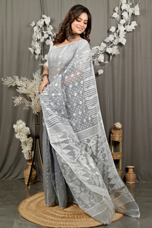 Assh Cotton Folai Jamdani Saree (3107)