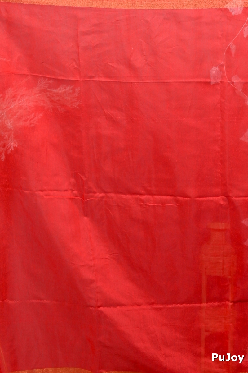 Red Green Blended Cotton Foyani Hand Loom Saree (3112)