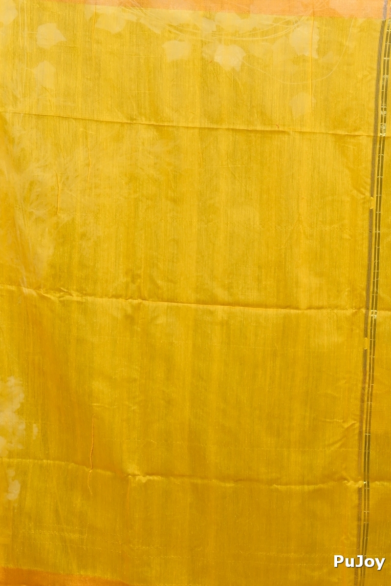 Yellow Red Blended Cotton Foyani Hand Loom Saree (3113)
