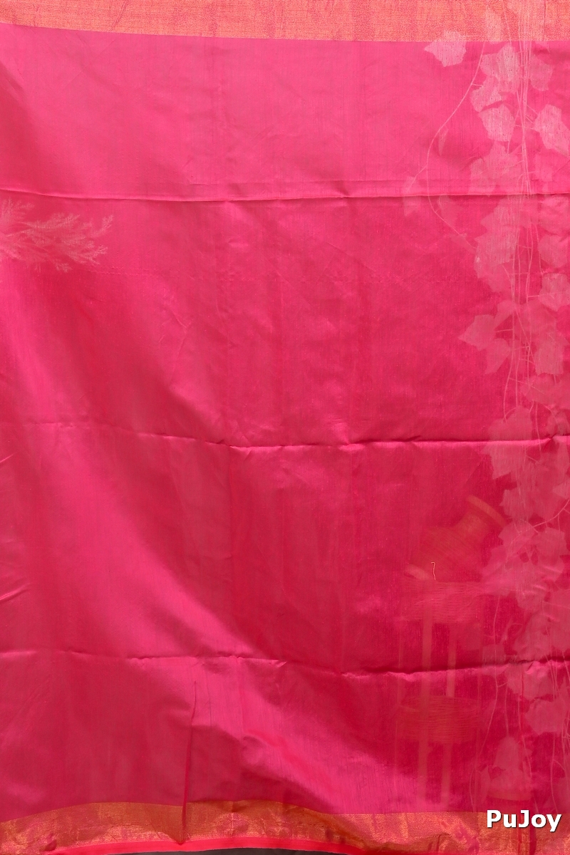 Pink Purple Blended Cotton Foyani Hand Loom Saree (3116)