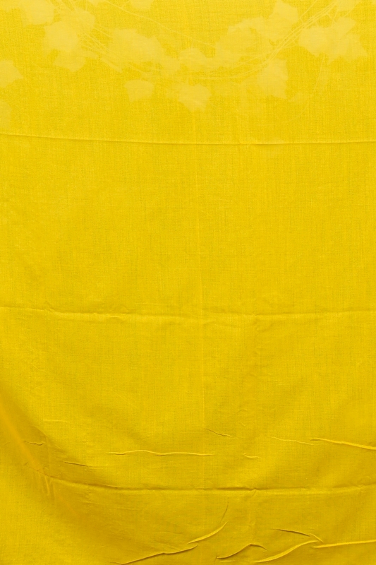 Yellow Blended Cotton Foyeli Embroidery Handloom saree (3119)