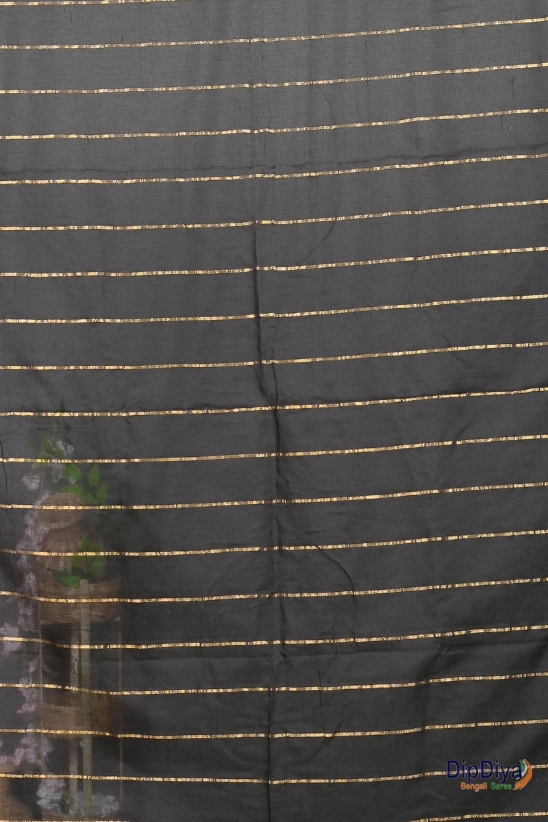 Black Mal Cotton Pari Hand Loom Saree (312)