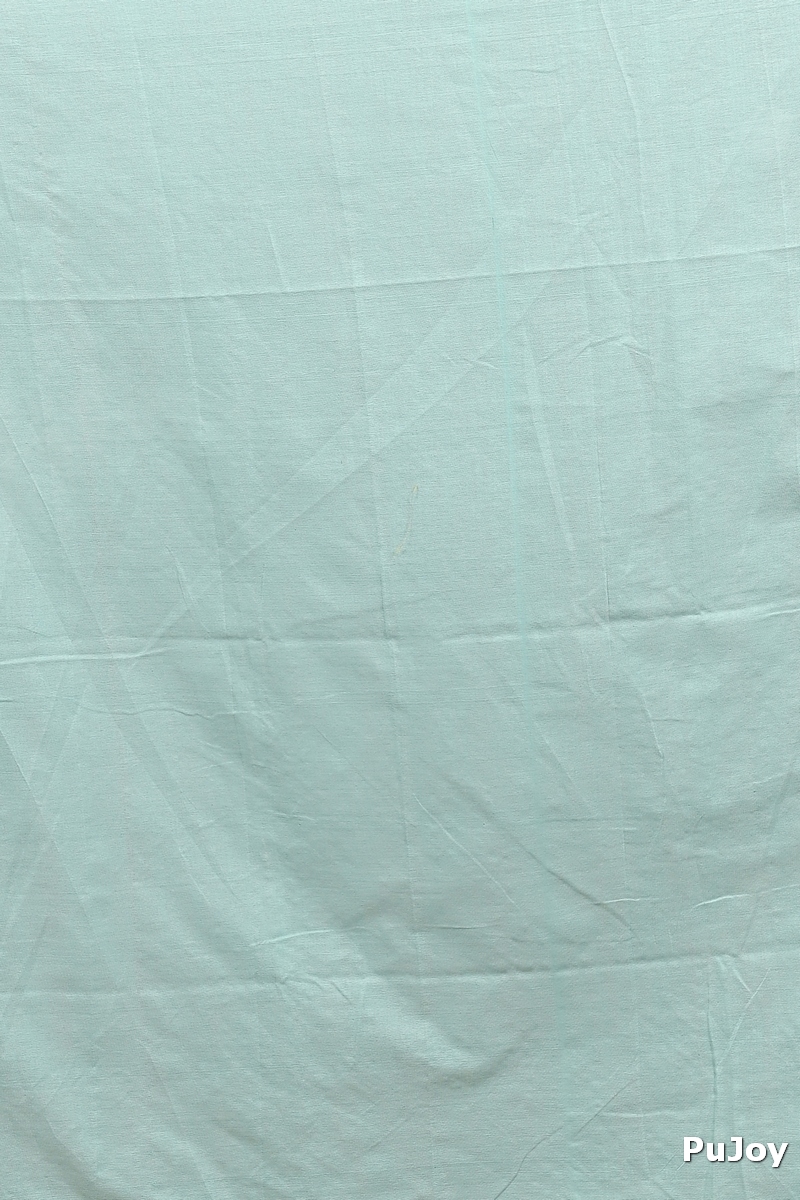 Sky Blue Blended Cotton Foyeli Embroidery Handloom saree (3122)