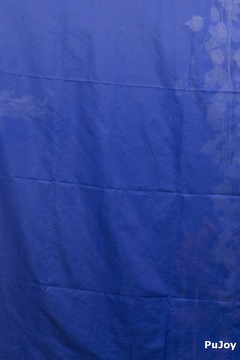 Naby Blue Blended Cotton Foyeli Embroidery Handloom saree (3123)