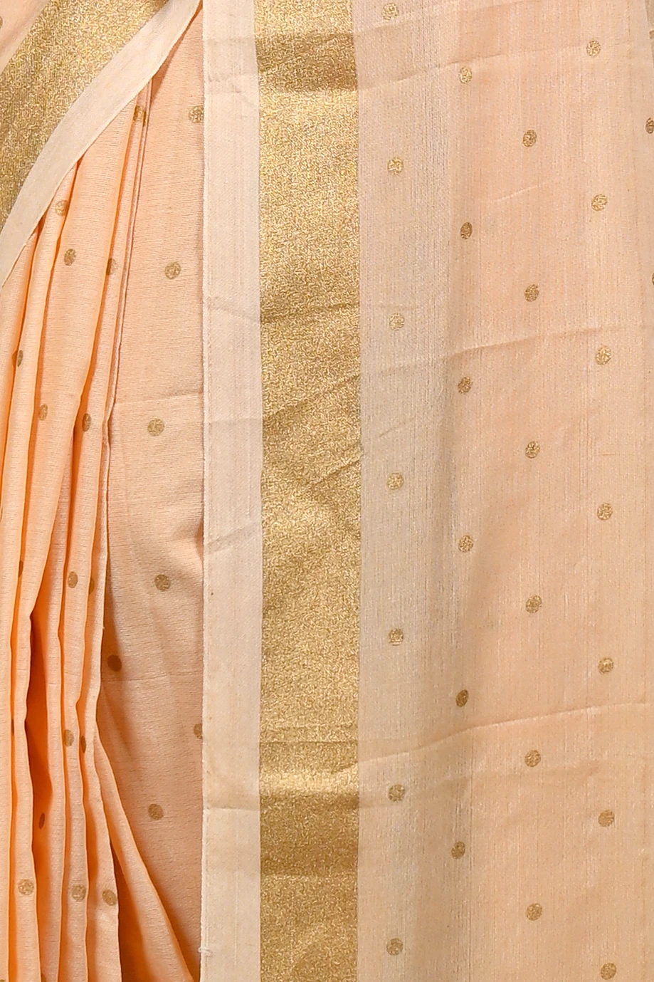 Cream Pure Cotton Foyma Tant Saree Print (3124)