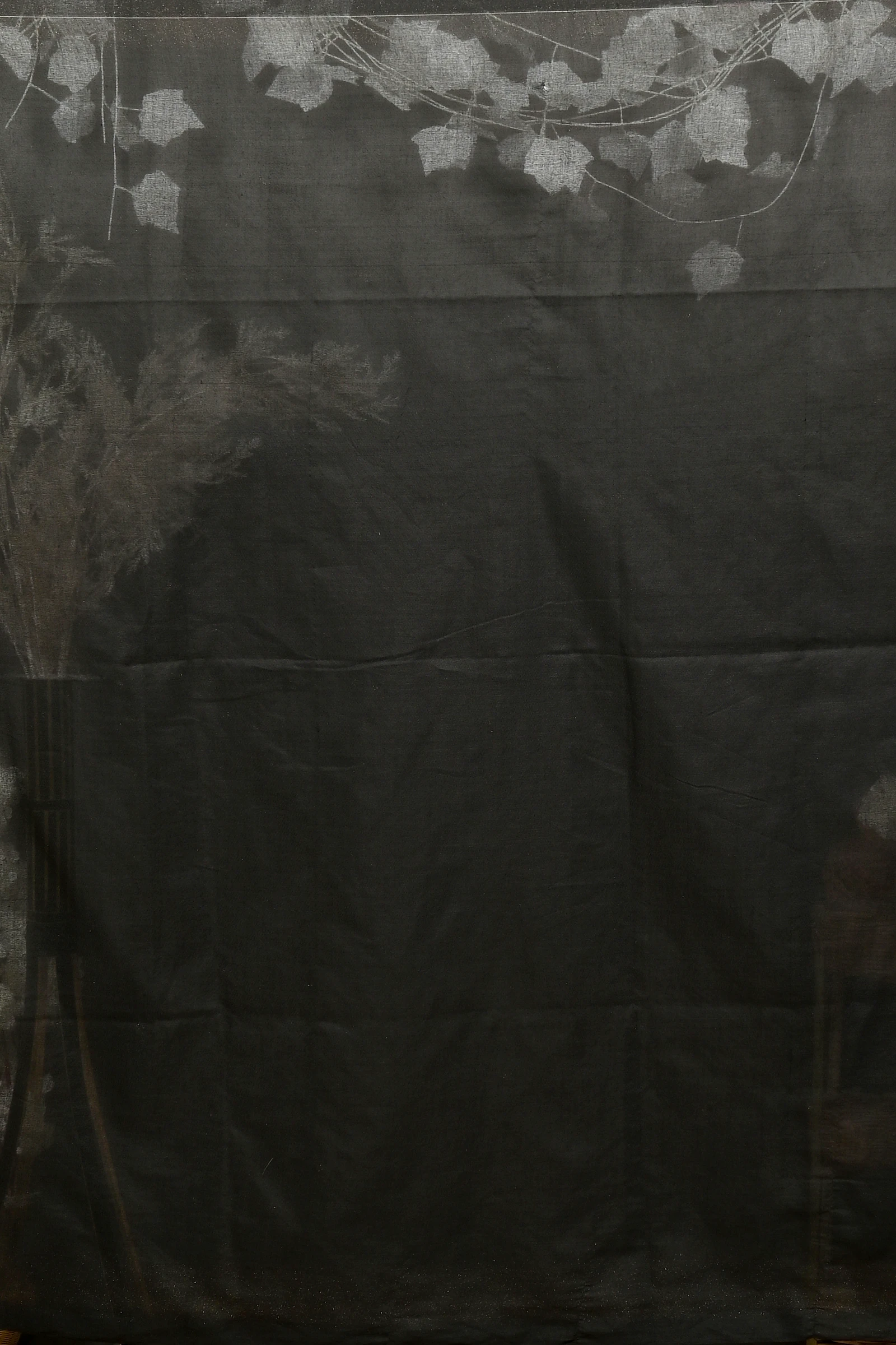 Black Pure Cotton Foyma Tant Saree Print (3125)