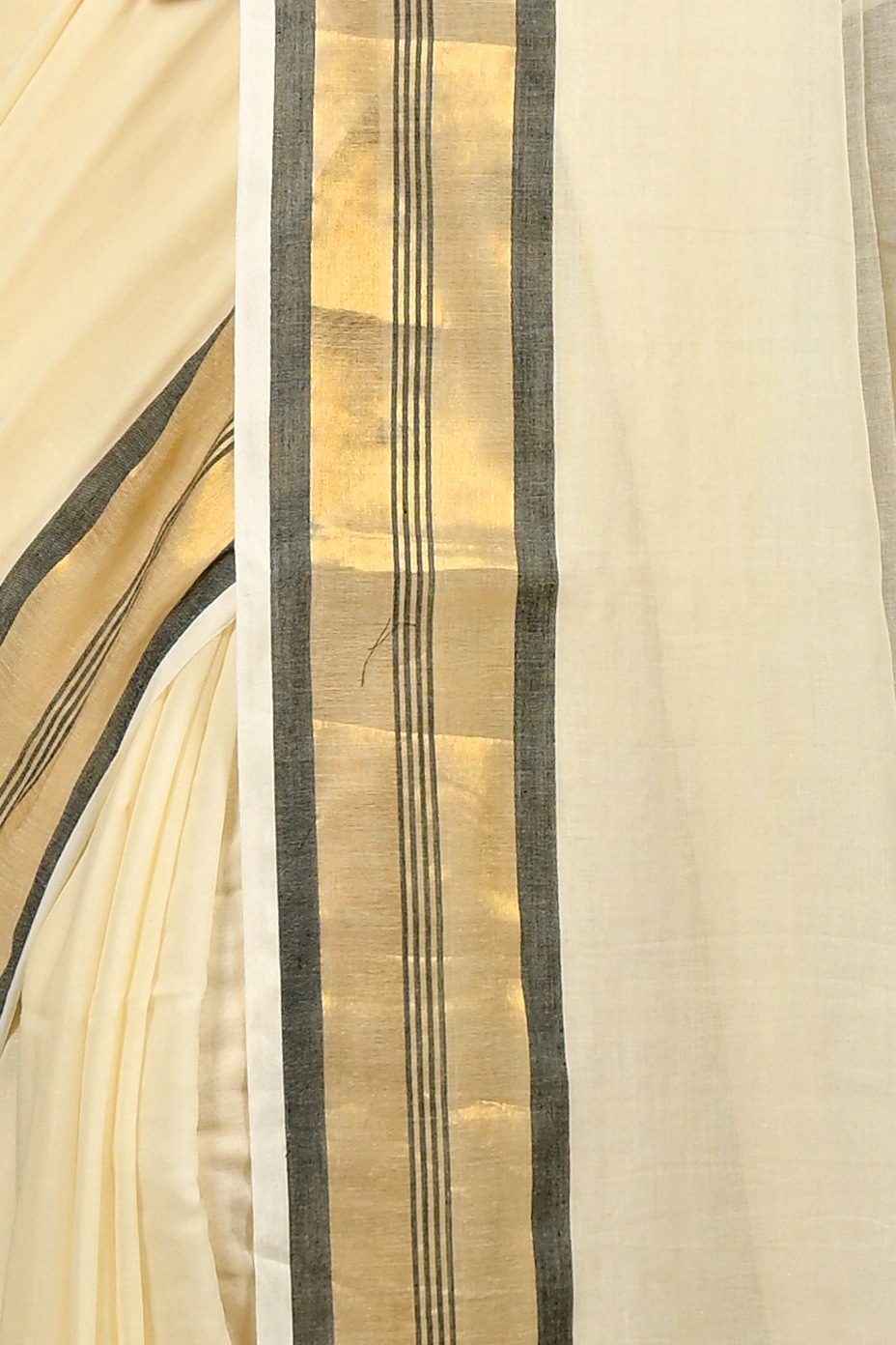 White Brown Cotton Sofeda Hand Loom Saree (3126)