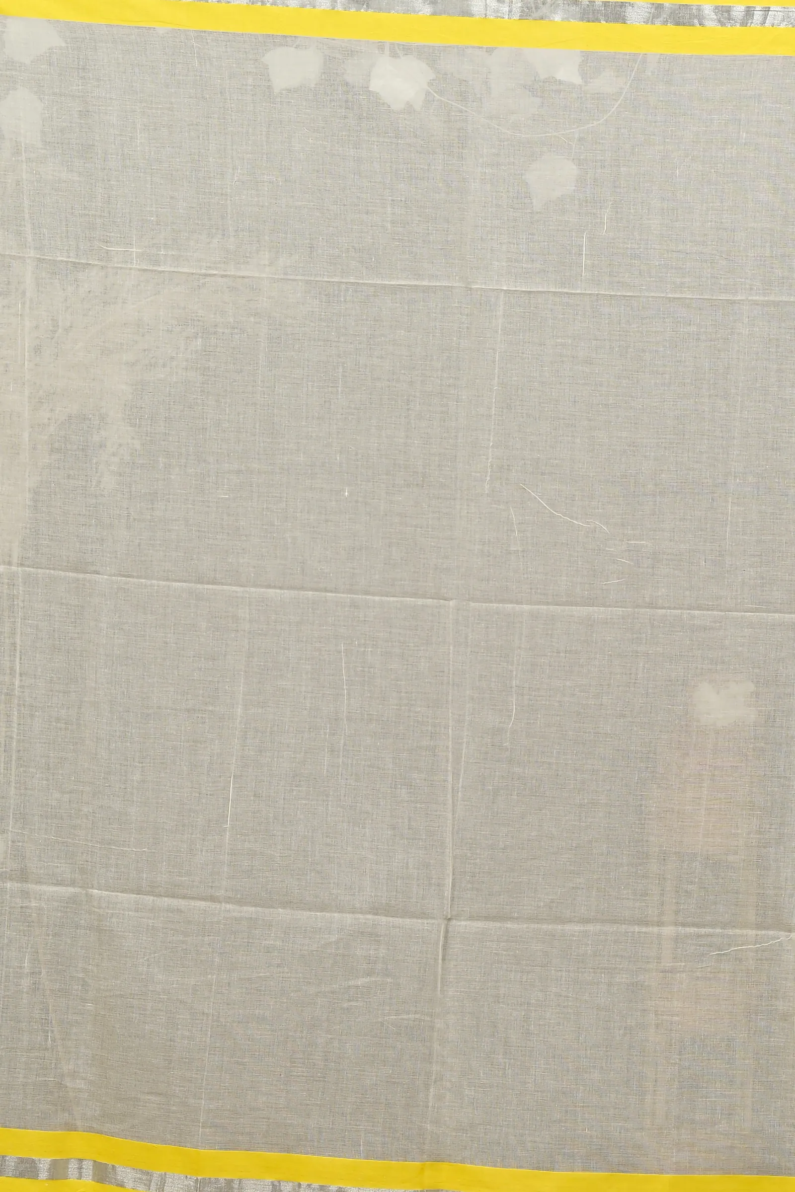 White Yellow Cotton Sofeda Hand Loom Saree (3129)