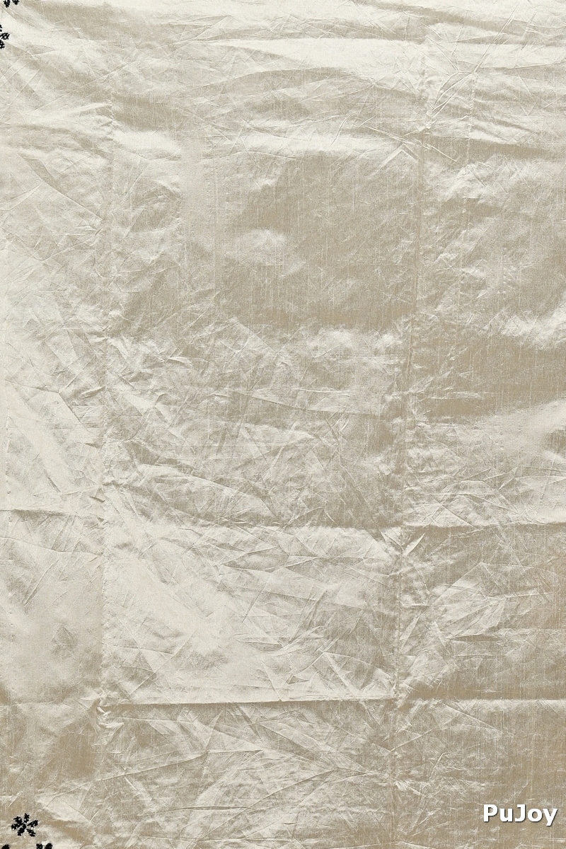 Off White Cotton Varitikath Kantha Stitch Saree (3131)