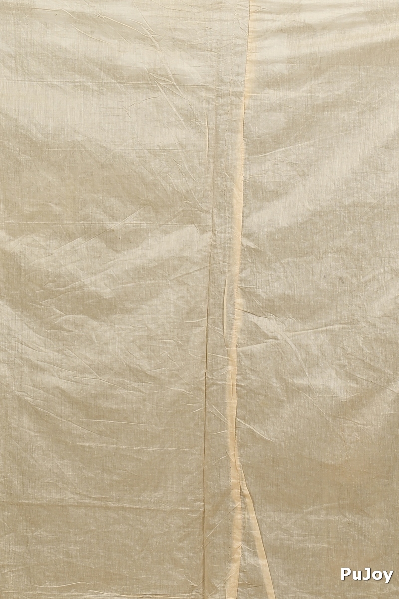 Off White Green Cotton Varitikath Kantha Stitch Saree (3132)