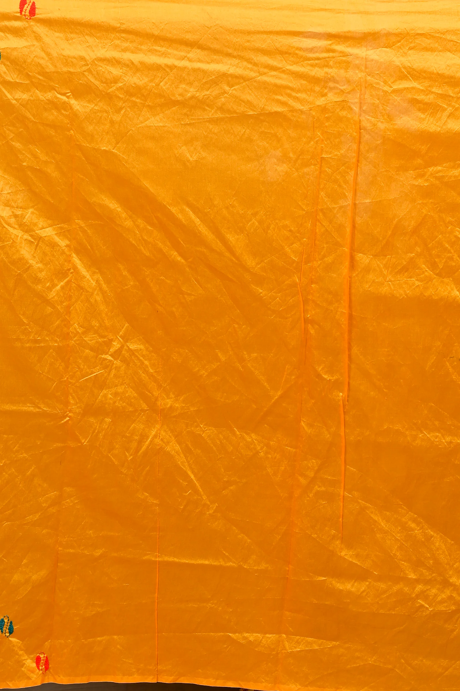 Yellow Cotton Varitikath Kantha Stitch Saree (3133)