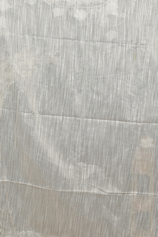 White Blended Cotton Anito Hand Painted Saree (3137)