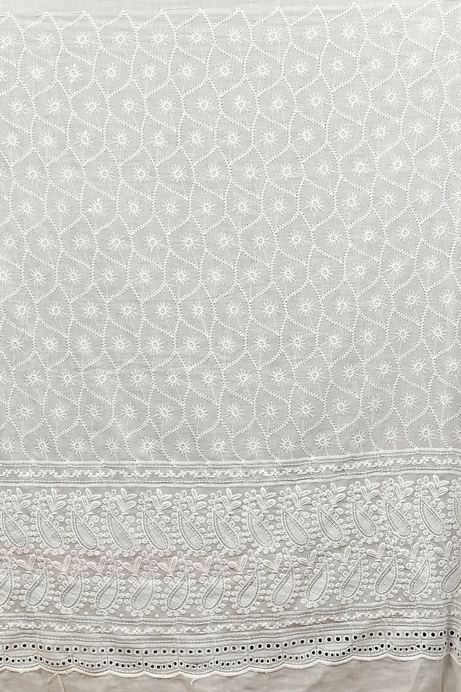 White Red Pure Cotton Borma Hand Loom Saree (3138)