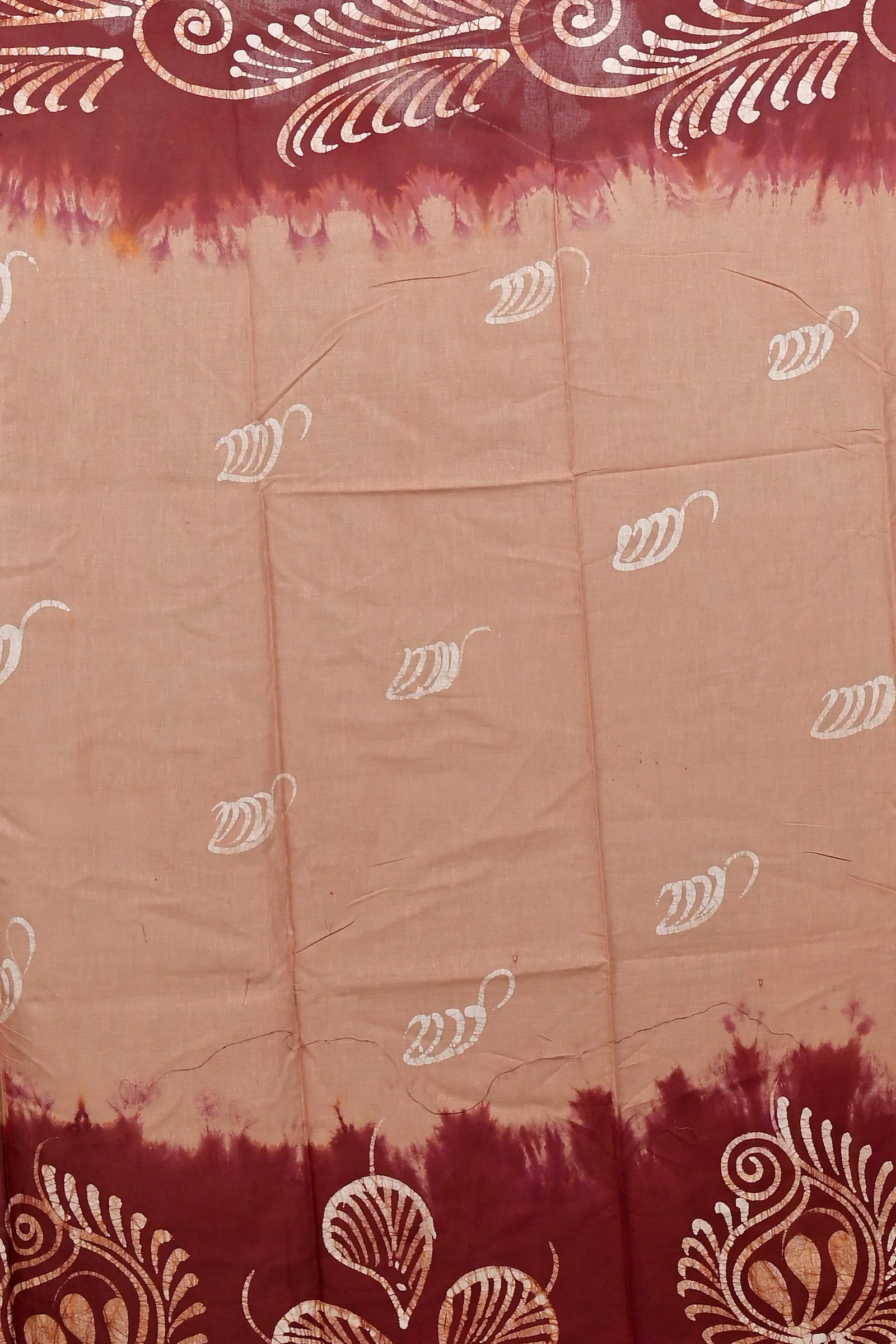 Brown Pure Cotton Pihu Batik Print Saree (3144)
