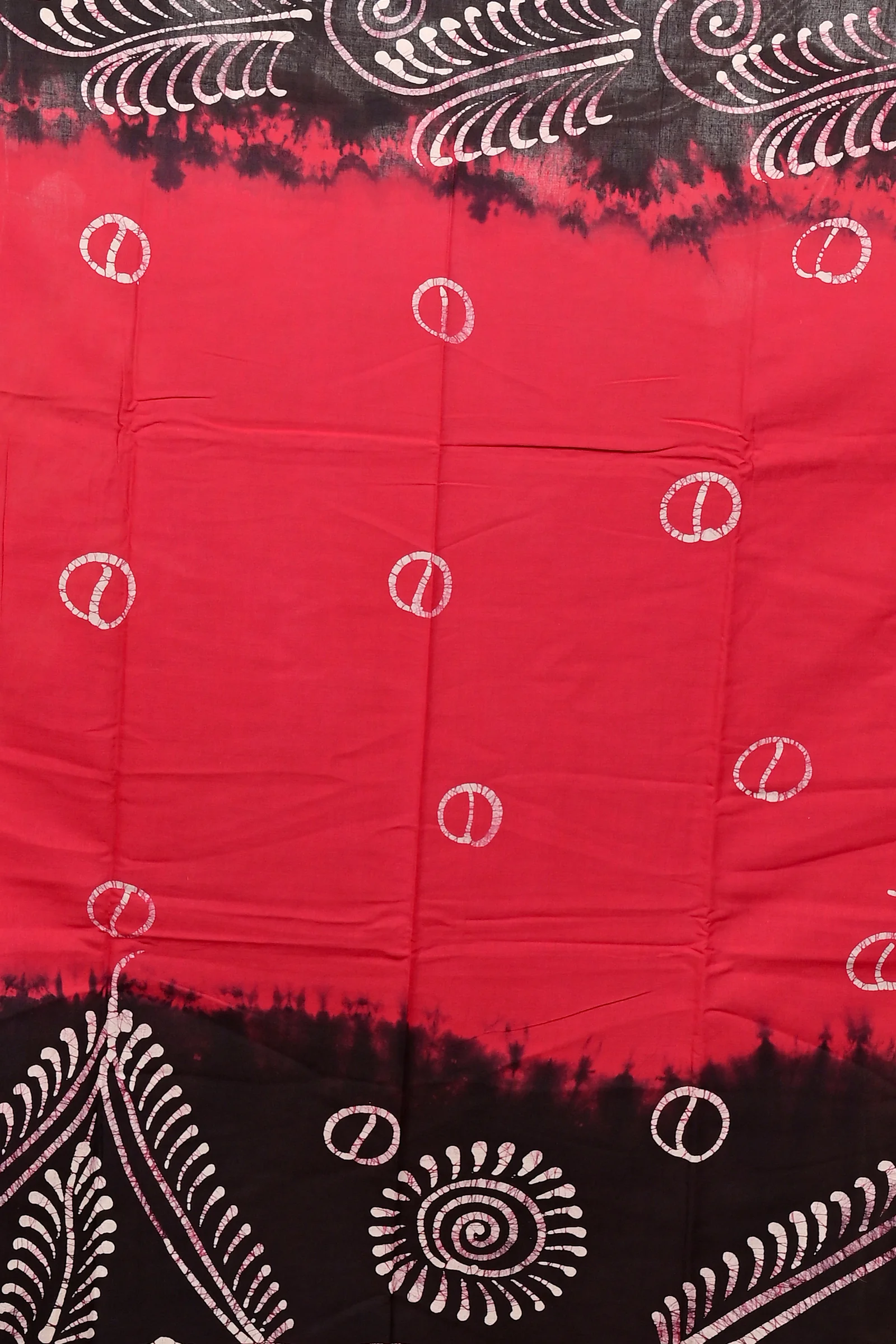 Maroon Pure Cotton Pihu Batik Print Saree (3146)