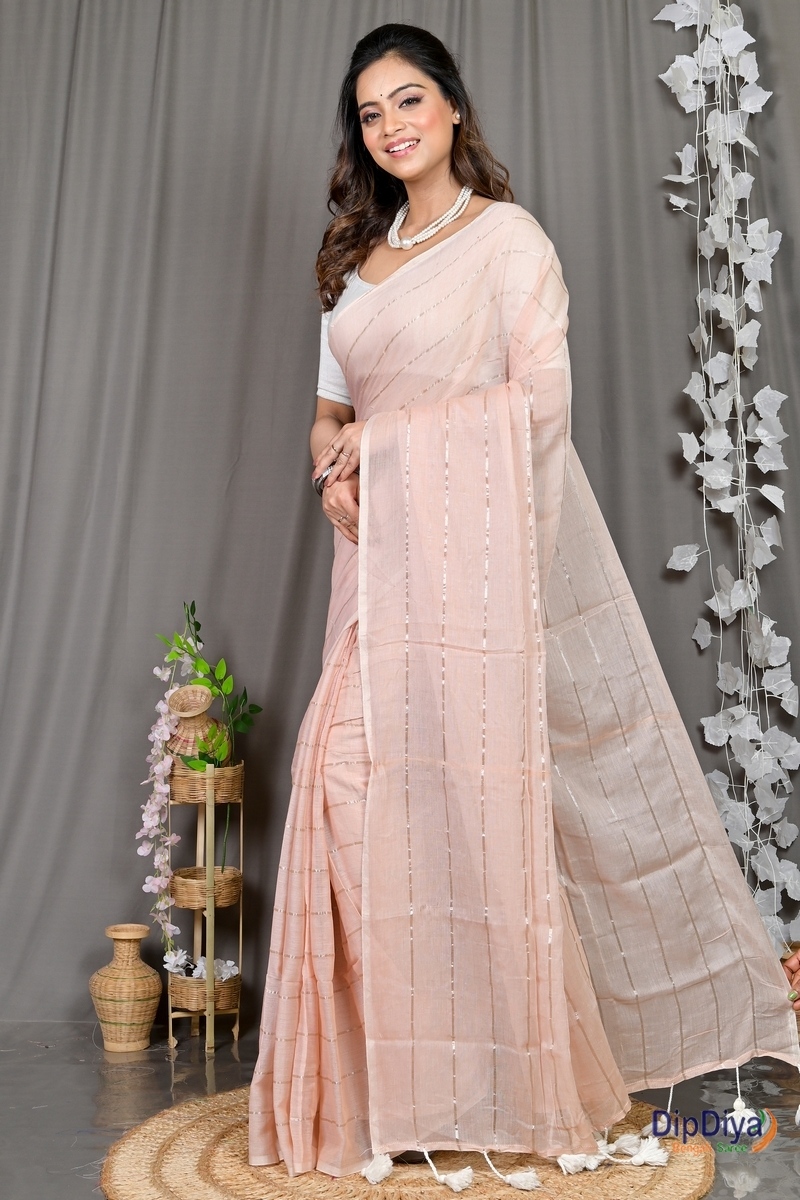 Cream Mal Cotton Pari Hand Loom Saree (315)