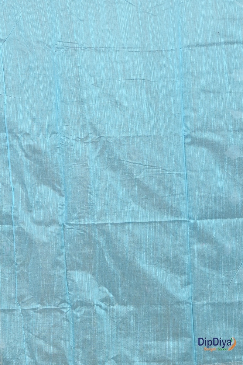 Sky Blue Cotton Blended Parija Applique Saree (326)