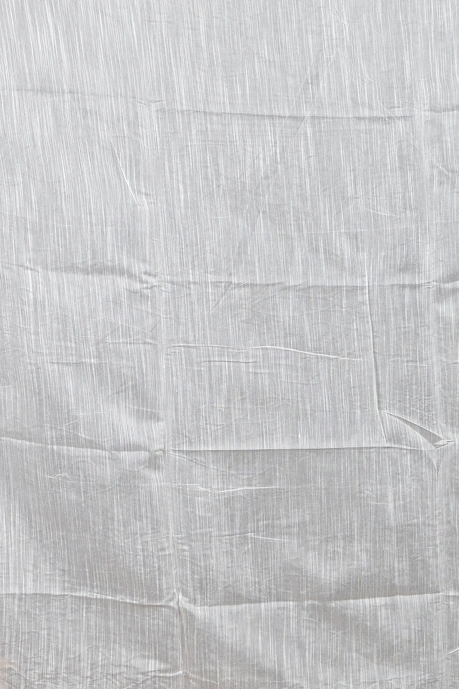 White Cotton Blended Parik Applique Saree (327)