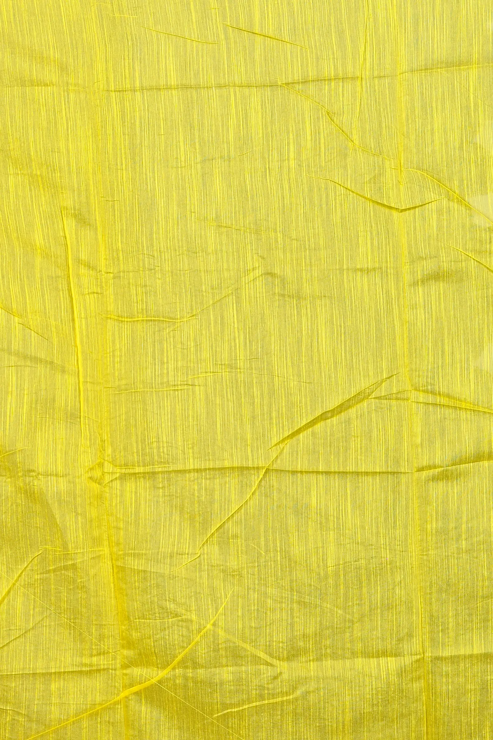Yellow Cotton Blended Parik Applique Saree (330)