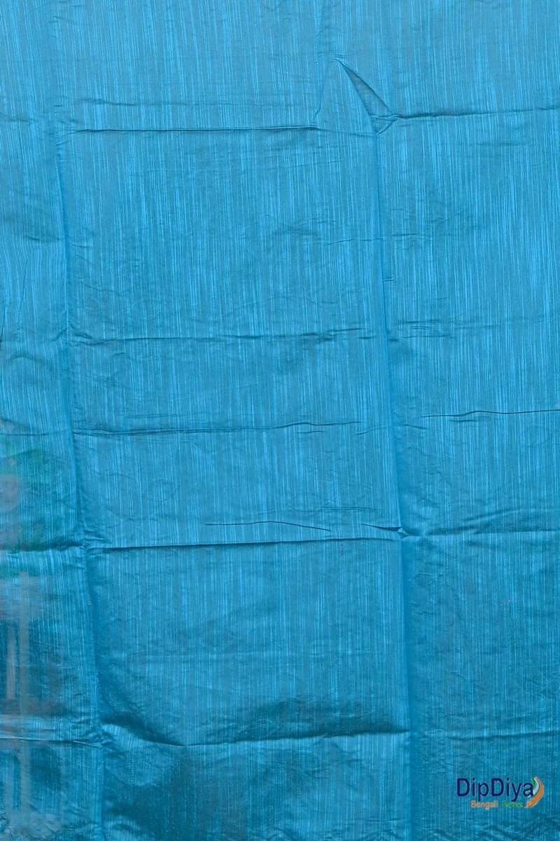 Sky Blue Cotton Blended Parik Applique Saree (331)