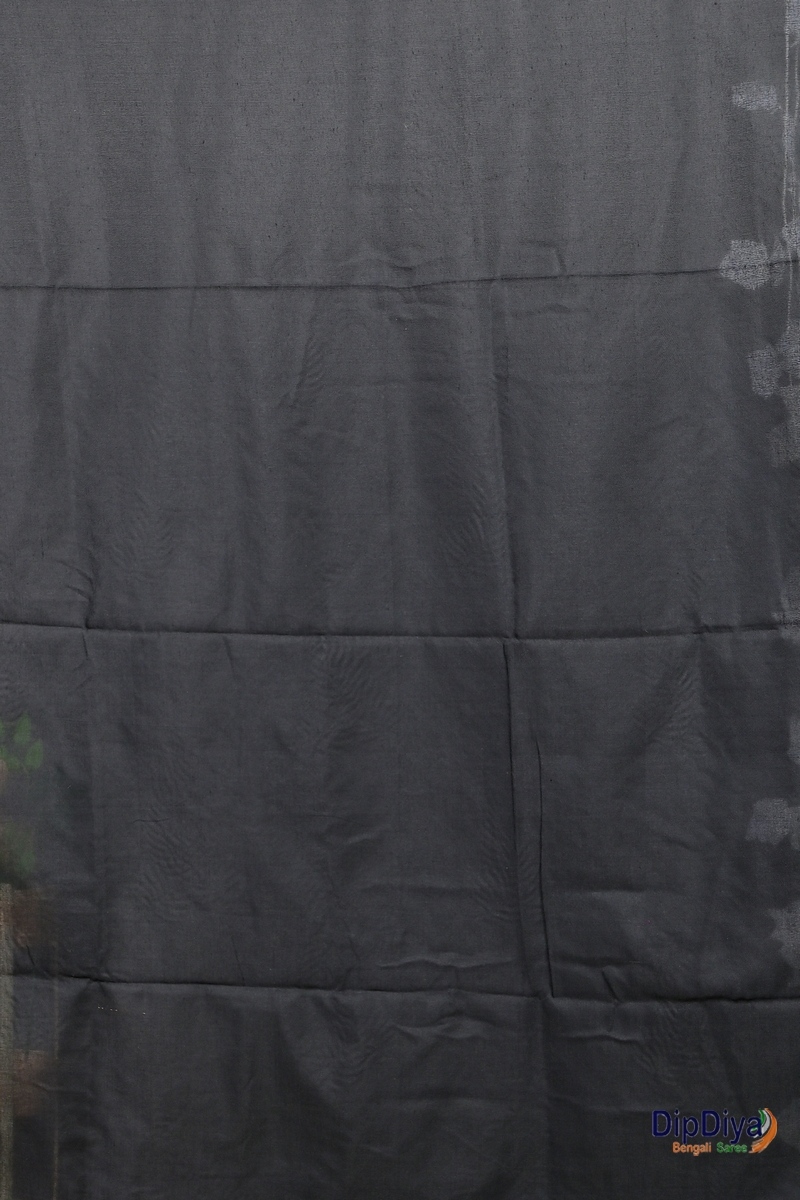 Black Cotton Blended Parin Hand Loom Saree (333)