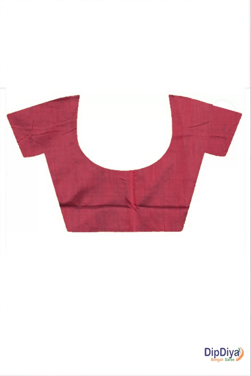 Maroon Cotton Blended Parin Hand Loom Saree (334)