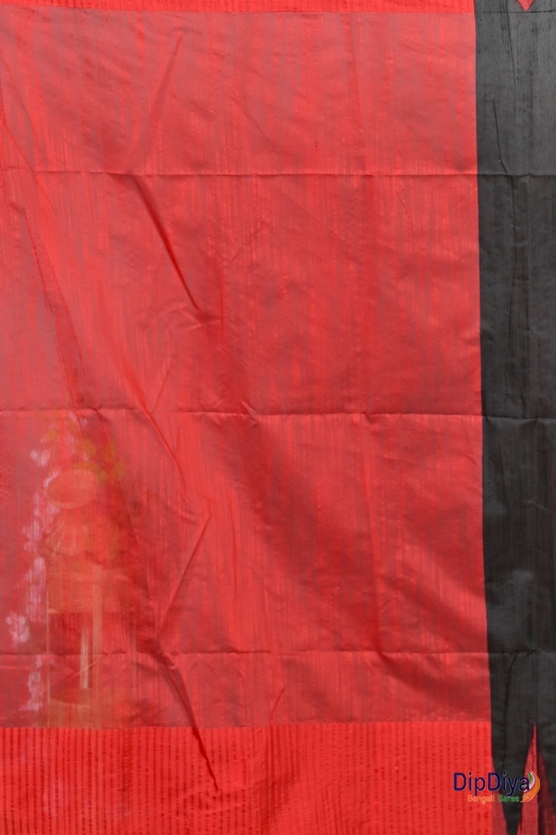 Black Cotton Blended Pariva Hand Loom Saree (358)