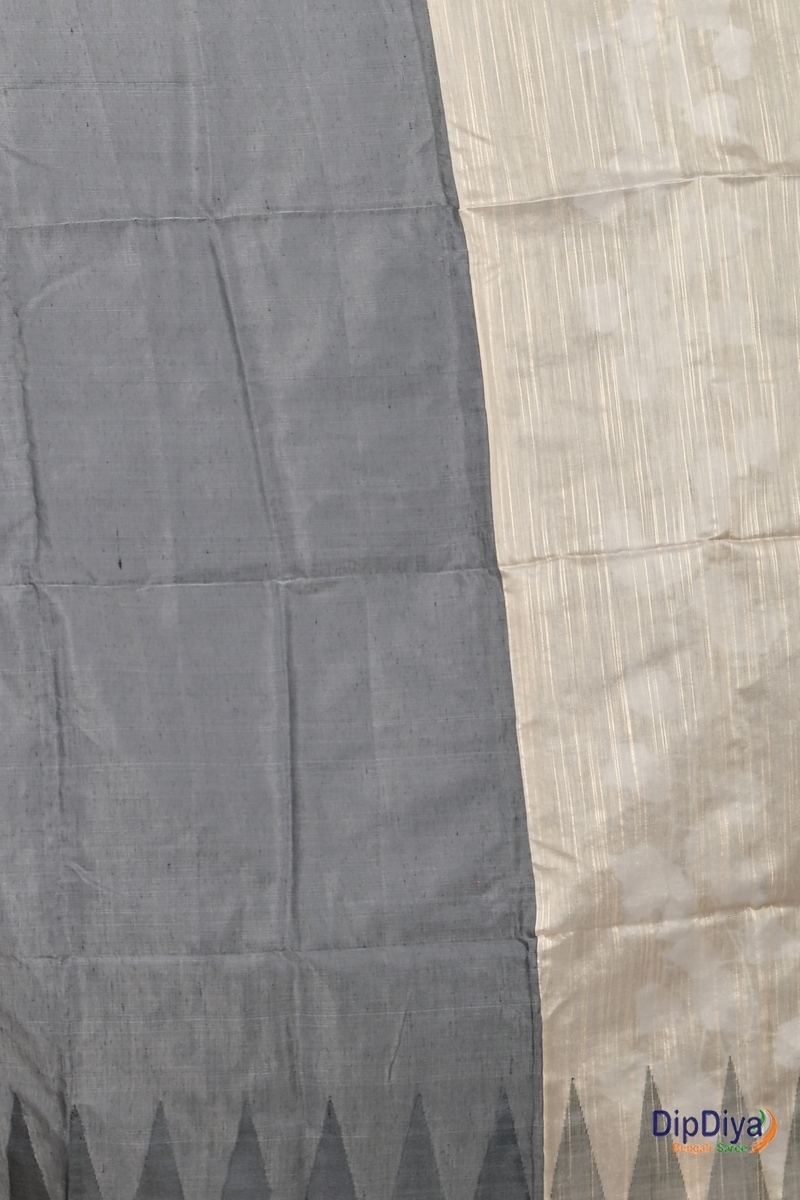 Cream Cotton Blended Pariva Hand Loom Saree (361)