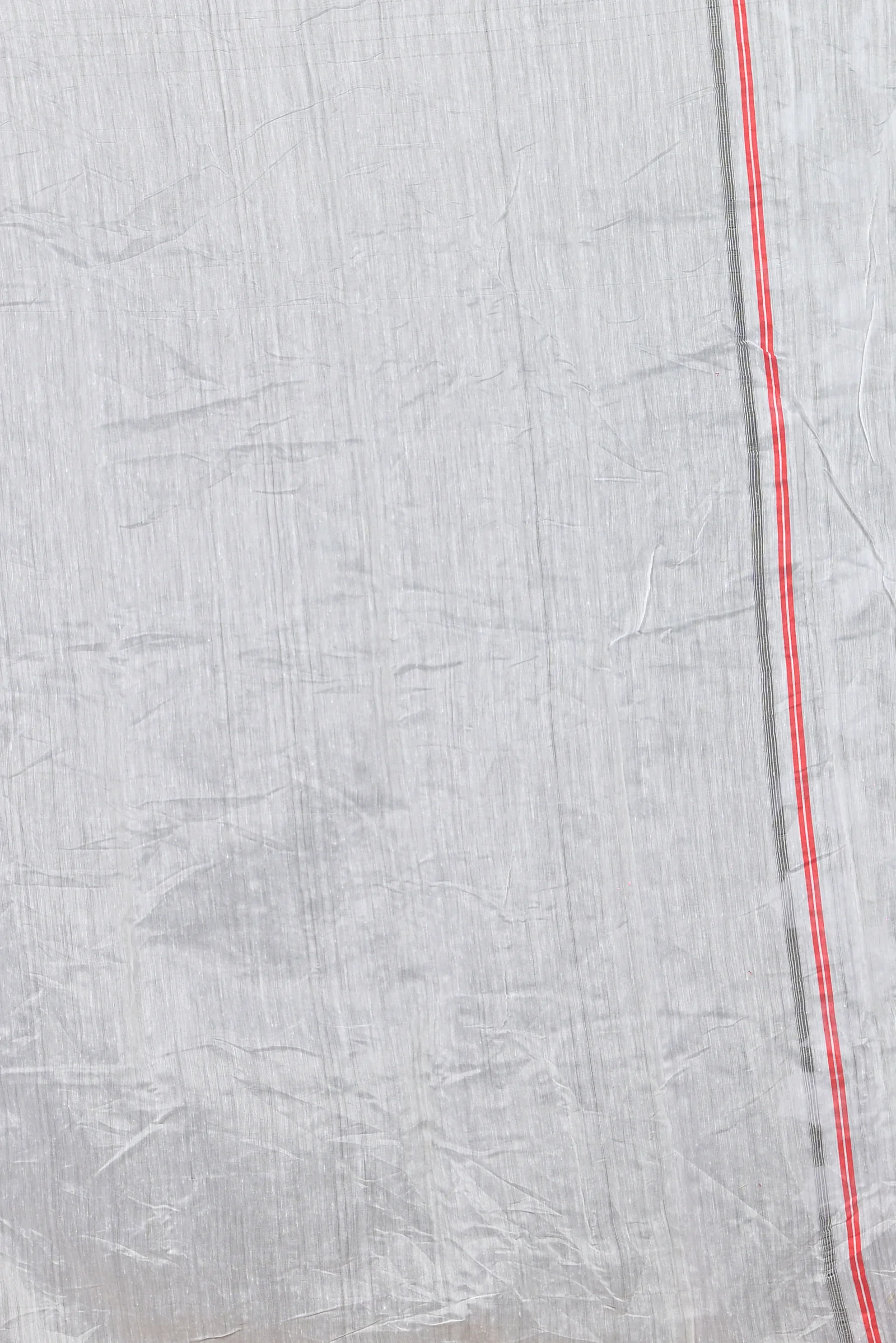 White Red Cotton Silk Parmix Hand Loom Saree (365)