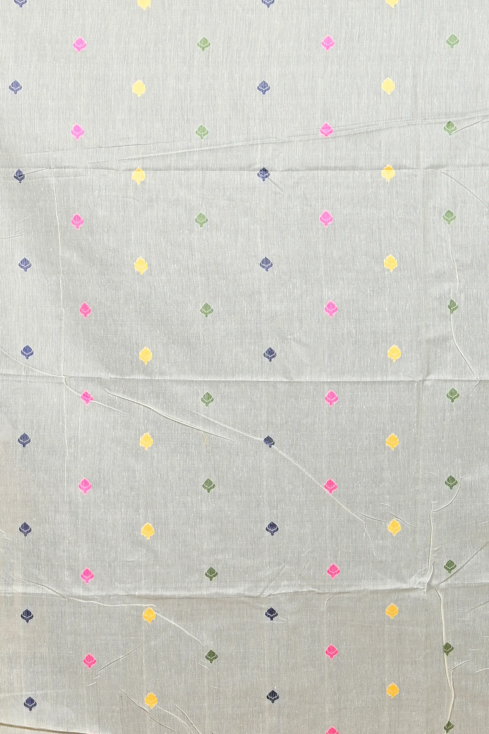 White Cotton Silk Parmix Hand Loom Saree (367)